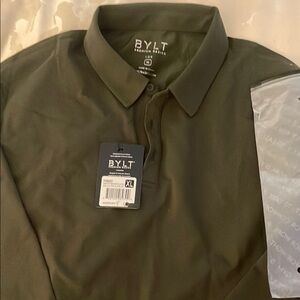 BYLT Basics Green Casual Button Down Shirt